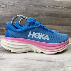 Hoka One One Bondi 8 Shoes Women's Size 8.5 Blue Running Sneakers 1127952 CSAA
